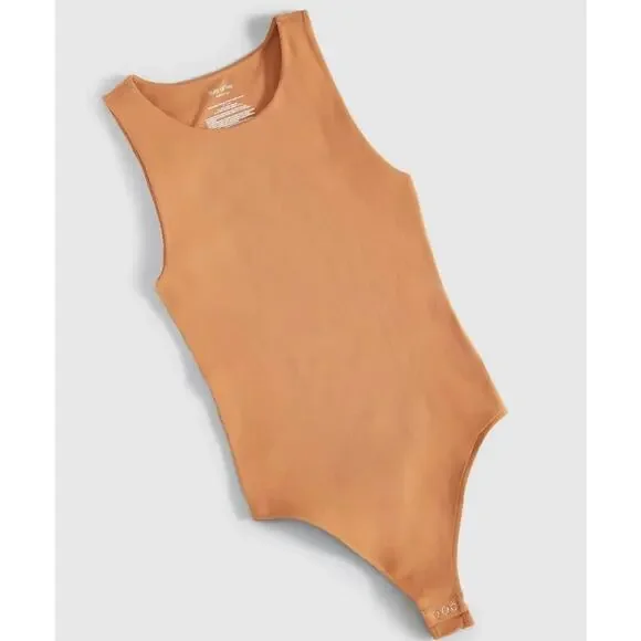 NWT State of Day Core Body Hang Bodysuit Small Foxy Brown Stretch Tank Thong - Picture 3 of 9